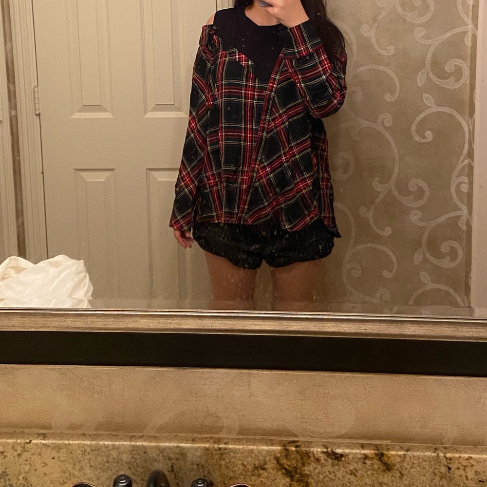 Maje Deconstructured plaid shirt